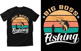 diseño de camiseta de pesca vector