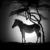 zebra silhouette AI Generated photo