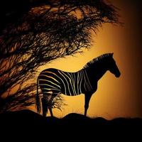 zebra silhouette AI Generated photo
