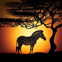 zebra silhouette AI Generated photo