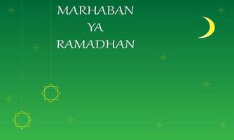 ramadan greeting card with copy space and green background vector