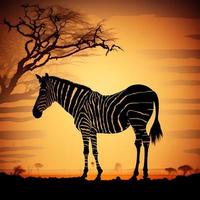 zebra silhouette AI Generated photo