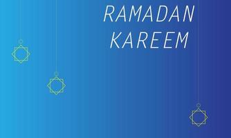 simple ramadan greeting card with copy space and blue background vector