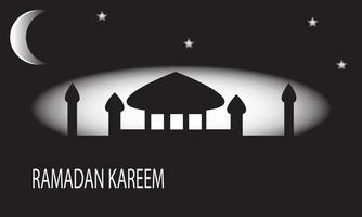 Ramadan greeting on black and white background vector