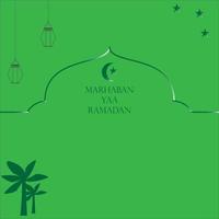 Happy Ramadan greetings on a green background vector
