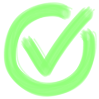 hand- getrokken groen checklist icoon png