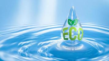 Water drop for eco concept 3d rendering photo