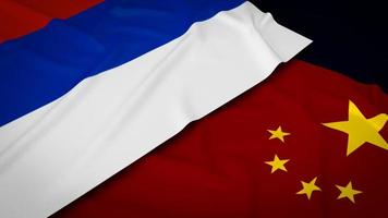China and Russia flag image 3d rendering photo