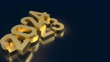 Gold number 2023 and 2024 for Business concept 3d rendering photo