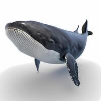 whale black and white AI Generated photo