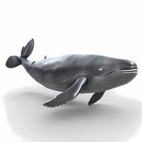 ballena negro y blanco ai generado foto
