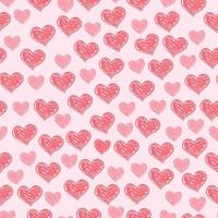 scribble pink love heart vector seamless cute pattern background