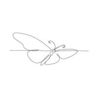 Continuous line art or one line butterfly drawing for vector illustration, insects in spring. flying butterfly concept