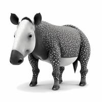 tapir illustration activity on white background photo