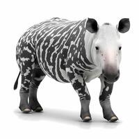 tapir ilustración actividad en blanco antecedentes ai generado foto
