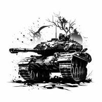 tank black and white photo