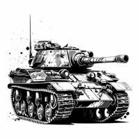 tank black and white AI Generated photo
