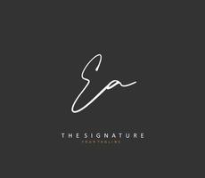 E A EA Initial letter handwriting and  signature logo. A concept handwriting initial logo with template element. vector