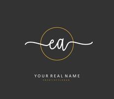 E A EA Initial letter handwriting and  signature logo. A concept handwriting initial logo with template element. vector