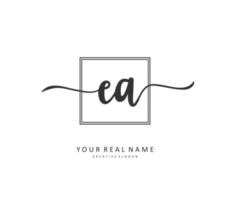 E A EA Initial letter handwriting and  signature logo. A concept handwriting initial logo with template element. vector