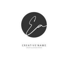 E A EA Initial letter handwriting and  signature logo. A concept handwriting initial logo with template element. vector