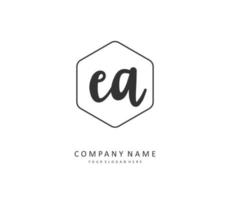 E A EA Initial letter handwriting and  signature logo. A concept handwriting initial logo with template element. vector