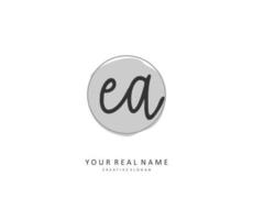 E A EA Initial letter handwriting and  signature logo. A concept handwriting initial logo with template element. vector