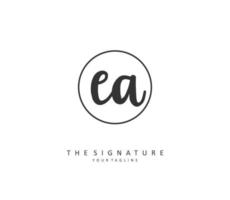 E A EA Initial letter handwriting and  signature logo. A concept handwriting initial logo with template element. vector