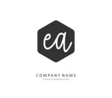 E A EA Initial letter handwriting and  signature logo. A concept handwriting initial logo with template element. vector