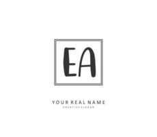 E A EA Initial letter handwriting and  signature logo. A concept handwriting initial logo with template element. vector