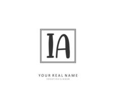 I A IA Initial letter handwriting and  signature logo. A concept handwriting initial logo with template element. vector