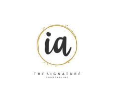 I A IA Initial letter handwriting and  signature logo. A concept handwriting initial logo with template element. vector