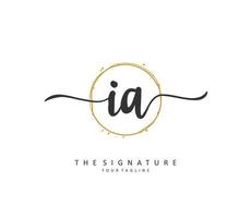 I A IA Initial letter handwriting and  signature logo. A concept handwriting initial logo with template element. vector