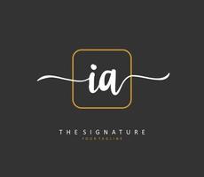 I A IA Initial letter handwriting and  signature logo. A concept handwriting initial logo with template element. vector