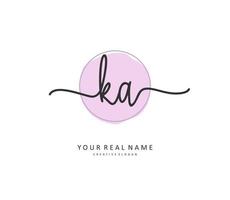 K A KA Initial letter handwriting and  signature logo. A concept handwriting initial logo with template element. vector