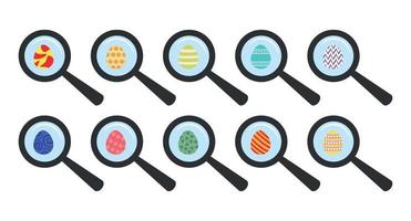 Set of icons for Easter eggs vector