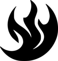 negro fuego icono vector