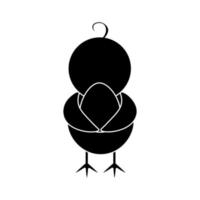 Glyph chicken holding an egg vector