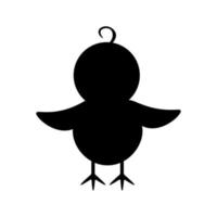 Chicken silhouette with spread wings vector
