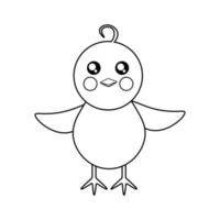 Coloring chicken with straightened wings vector