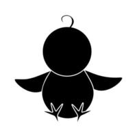 Glyph chicken sitting with spread wings vector