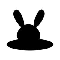silueta de un Conejo en un agujero vector