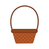 Wicker basket isolated on white background vector