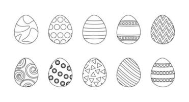 Coloring book set of Easter eggs vector