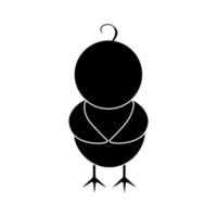 Glyph cute chick vector