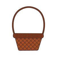 Wicker basket isolated on white background vector