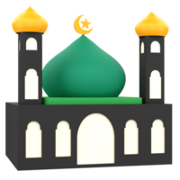 3d Moschee zum Ramadan Feier. Objekt auf ein transparent Hintergrund png