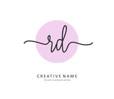 RD Initial letter handwriting and  signature logo. A concept handwriting initial logo with template element. vector