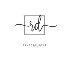 RD Initial letter handwriting and  signature logo. A concept handwriting initial logo with template element. vector
