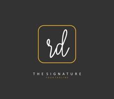 RD Initial letter handwriting and  signature logo. A concept handwriting initial logo with template element. vector